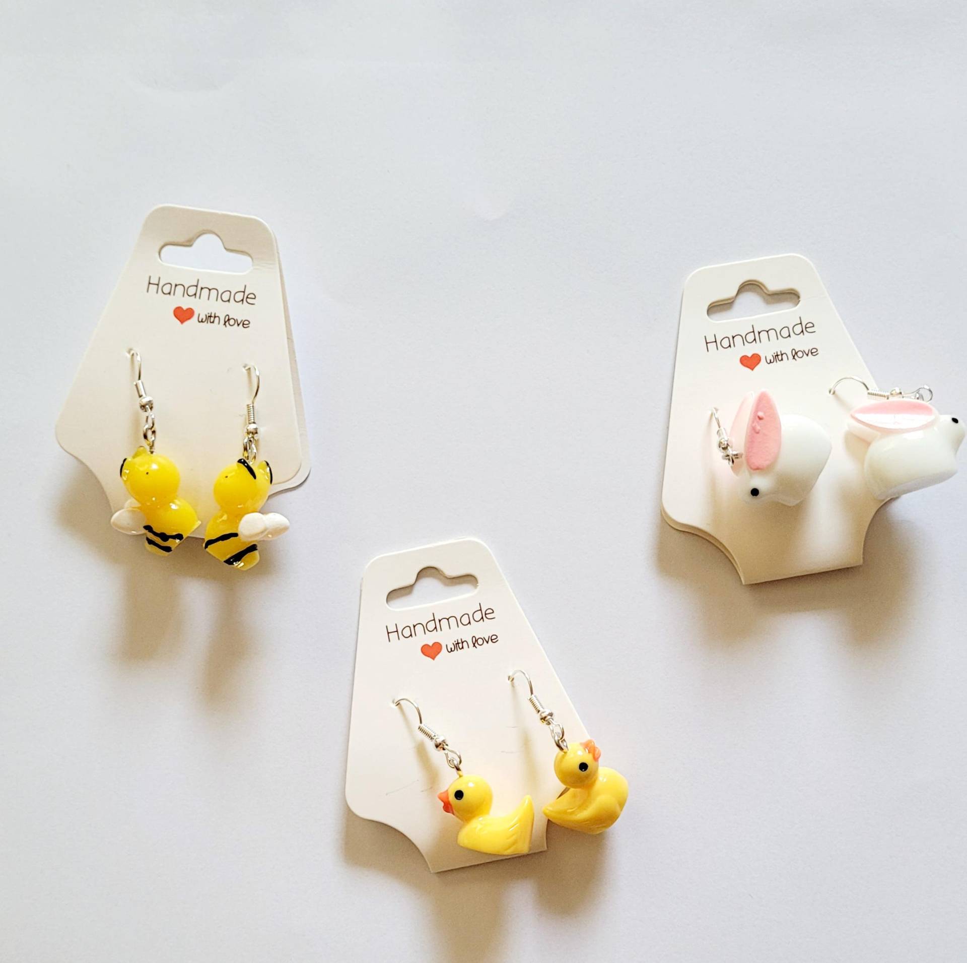 Ohrringe Hängeohrringe Tiere Cute Geschenk Geburtstag Mitbringsel Biene Ente Hase von AudreyKreationen