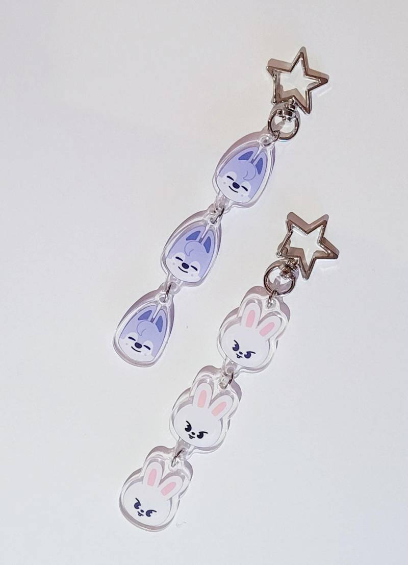 Schlüsselanhänger Taschenanhänger Stray Kids Wolfchan Bang Chan Lee Know Leebit Accessoires Geschenk Geburtstag Konzert Party K Pop von AudreyKreationen