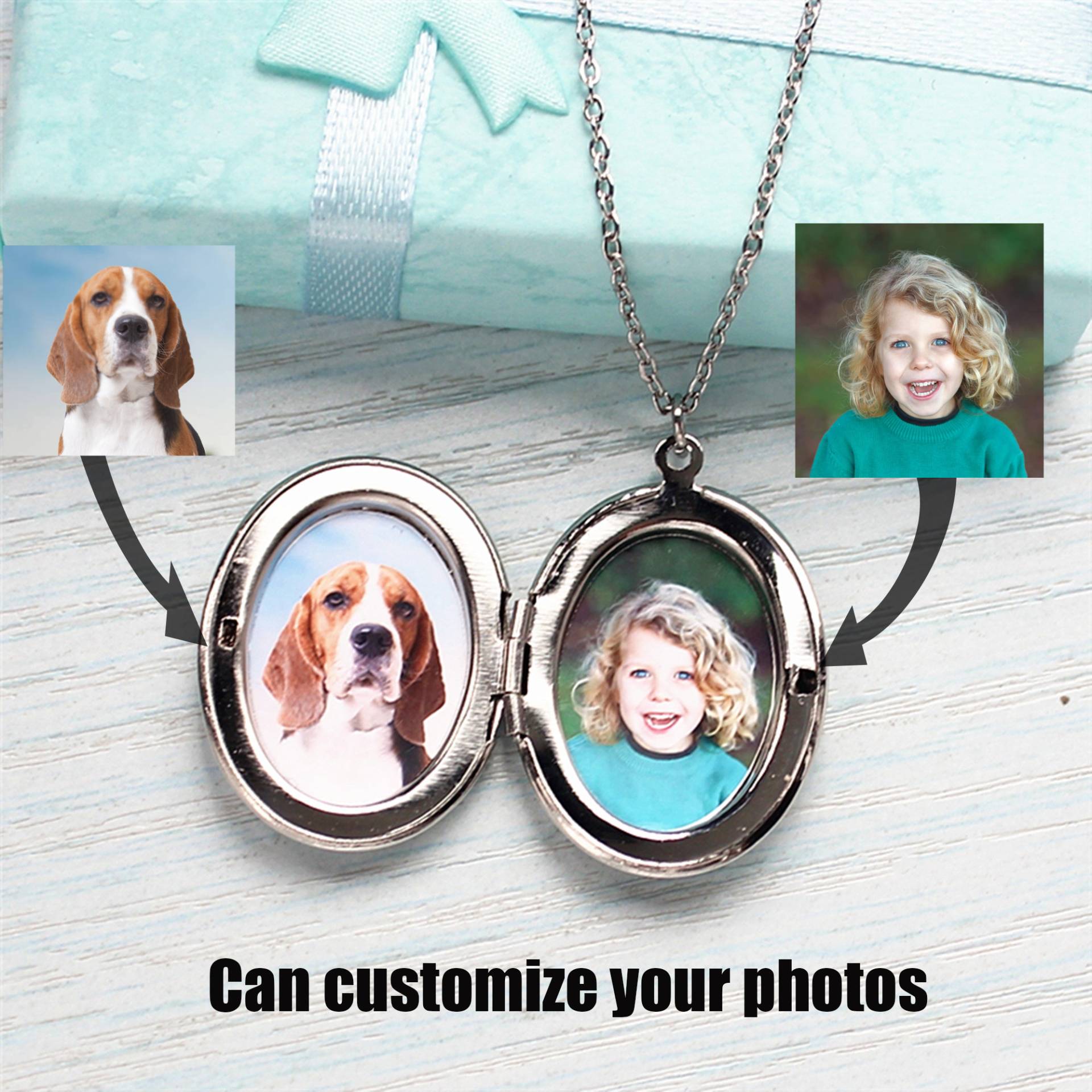 Personalisierte Foto Locket Halskette Graviertes Edelstahl Erinnerungsgeschenk von AudreyjewelryB