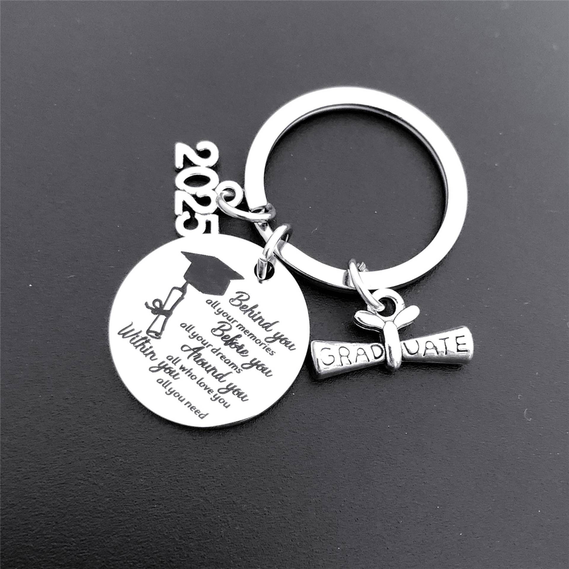 Personalisierter Abschluss-Schlüsselring 2025 Benutzerdefinierter Anfangs-Schlüsselring von AudreyjewelryB