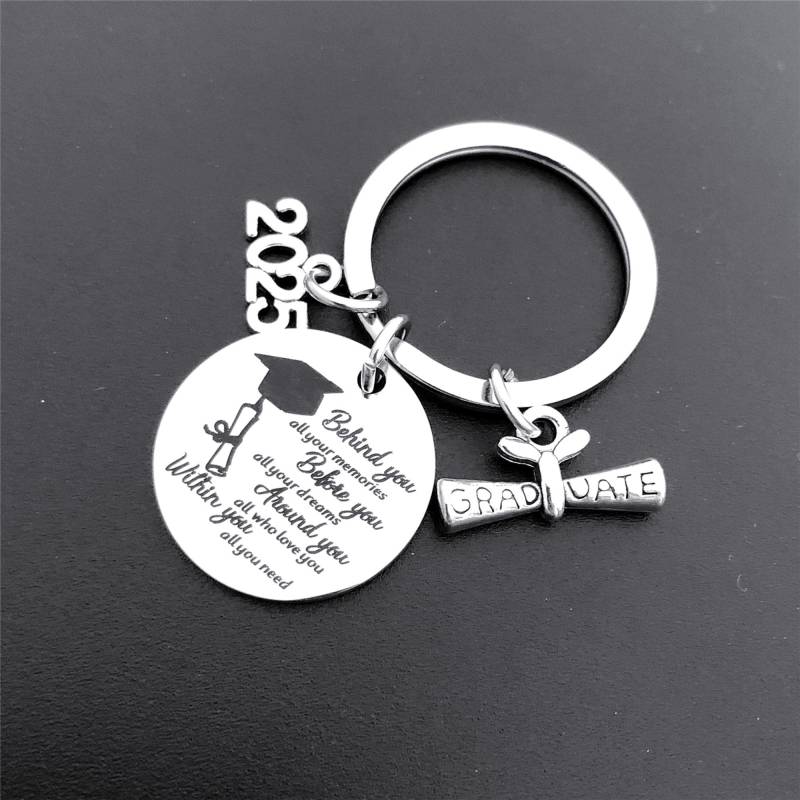 Personalisierter Abschluss-Schlüsselring 2025 Benutzerdefinierter Anfangs-Schlüsselring von AudreyjewelryB