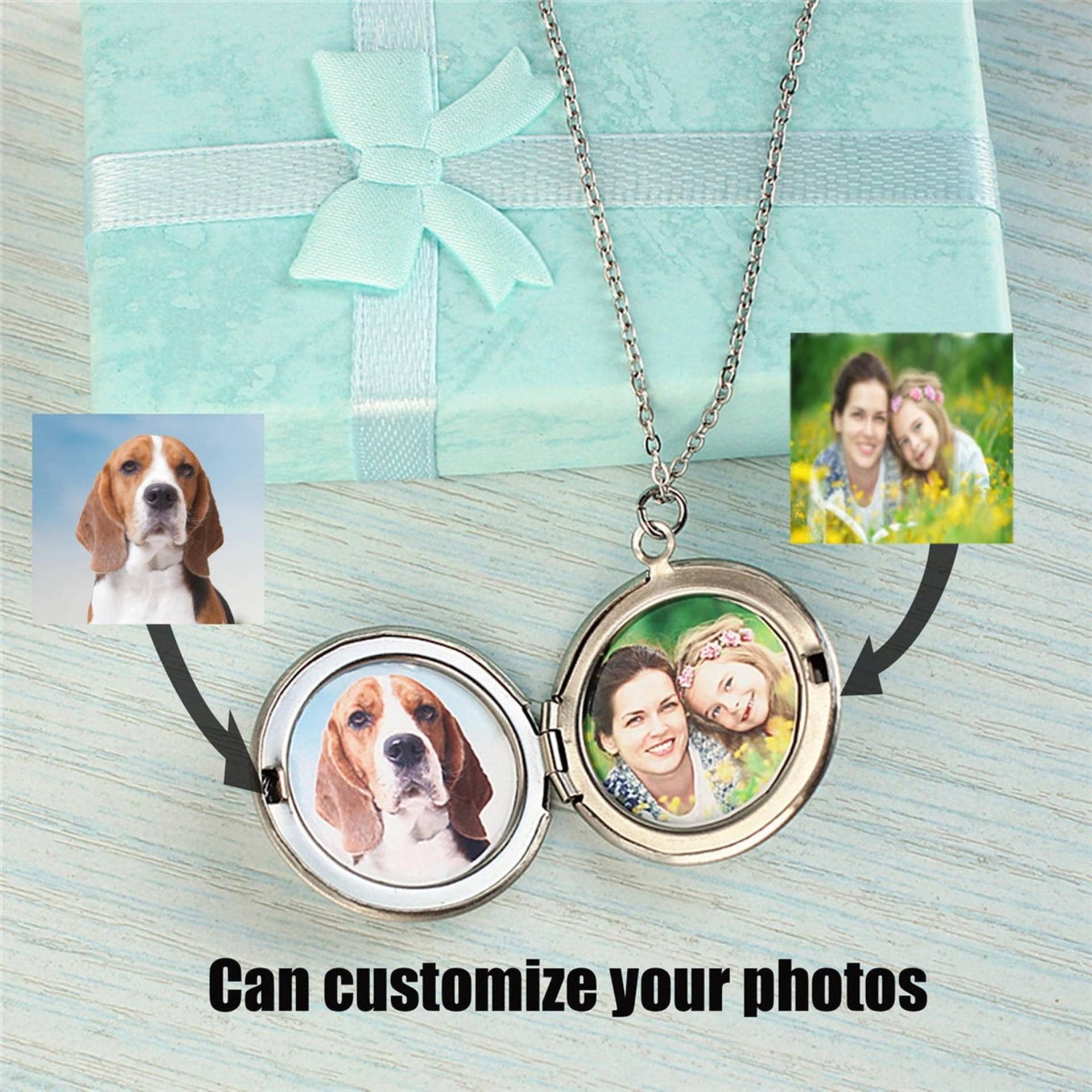 Personalisierte Foto Locket Halskette Gravur Erinnerungsgeschenk von AudreyjewelryB
