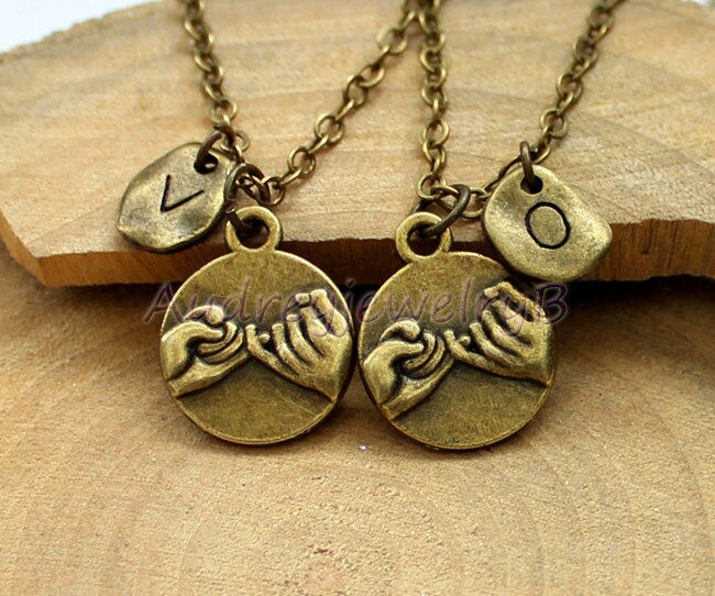 Personalisierte Erste Halskette Hand in Hand, Herz Zu Herz, Beste Freundin Set, Freund, Freundin-Geschenk, Weihnachtsgeschenke, Geschenk Für Paare von AudreyjewelryB