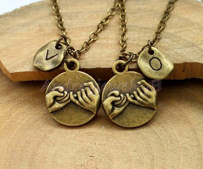 Personalisierte Erste Halskette Hand in Hand, Herz Zu Herz, Beste Freundin Set, Freund, Freundin-Geschenk, Weihnachtsgeschenke, Geschenk Für Paare von AudreyjewelryB