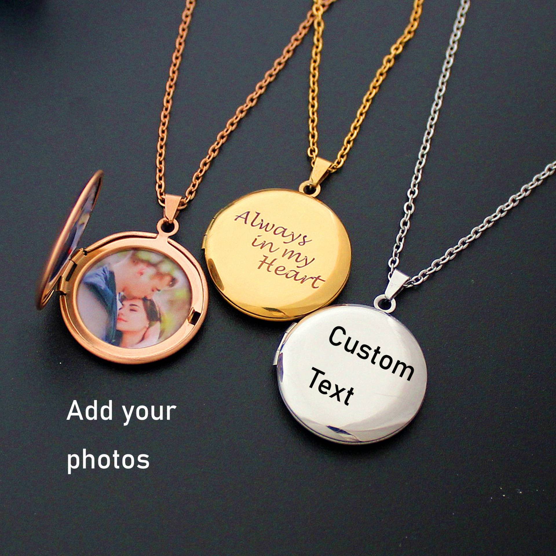 Personalisierte Foto Locket Halskette Edelstahl Bild Medaillon Personalisierte Foto Locket Halskette Edelstahl Bild Medaillon von AudreyjewelryB