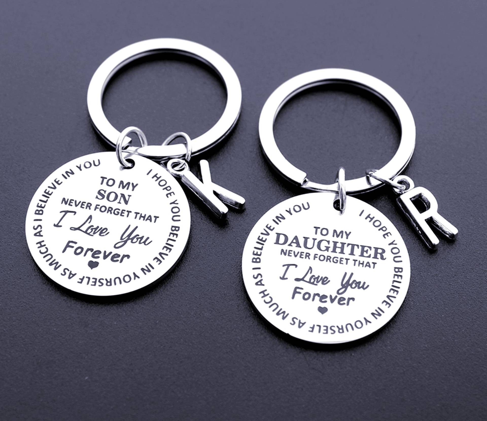 Personalisierte Initial Keychain Zu Meinem Sohn, Tochter Ich Liebe Dich Edelstahl Weihnachtsgeschenk Abschlussgeschenk Geburtstagsgeschenk von AudreyjewelryB