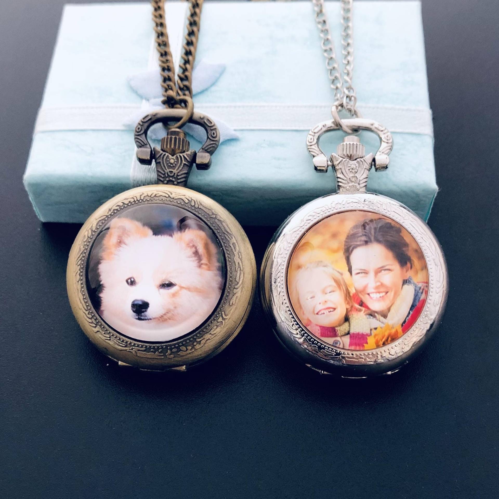 Personalisierte Foto Uhr Medaillon Halskette Benutzerdefinierte Andenken Geschenk von AudreyjewelryB