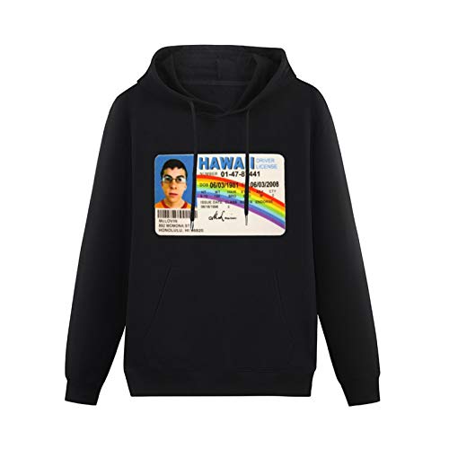 AuduE Mens McLovin Id Inspired by Superbad Pullover Hoodie Hooded Top Unisex Mens Ladies Hooded Sweatshirts Size 3XL Black von AuduE