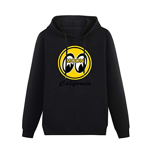 AuduE Mens Mooneyes Moon Equipped California Script Logo Cotton Pullover Hoodie Hooded Top Unisex Mens Ladies Hooded Sweatshirts Size L Black von AuduE