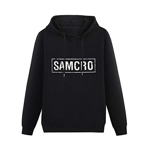 AuduE Mens Samcro Distressed Pullover Hoodie Hooded Top Unisex Mens Ladies Hooded Sweatshirts Size XL Black von AuduE