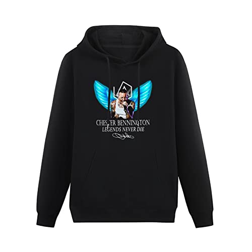 Chester Bennington 1976-2017 of Linkin Park Band Legends Never Die Signature Hoodies Long Sleeve Pullover Loose Hoody Men Sweatershirt Size L von AuduE