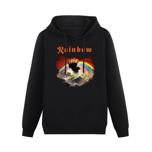 Gown Rainbow Rising Album Band Hoodies Long Sleeve Pullover Loose Hoody Men Sweatershirt Size XXL von AuduE