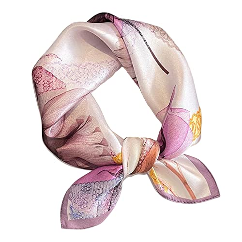 Aufeel Damen 100% Reine Maulbeerseide Kleiner quadratischer Schal - Halstuch Frauen - Seide Kopftuch - 53,3 x 53,3 cm, Veilchen, Small von Aufeel
