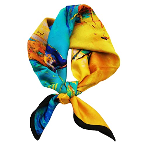 Aufeel Damen-Halstuch aus 100 % reiner Maulbeerseide, klein, quadratisch, Seide, Kopftuch, ca. 53 x 53 cm, Versand, Small von Aufeel