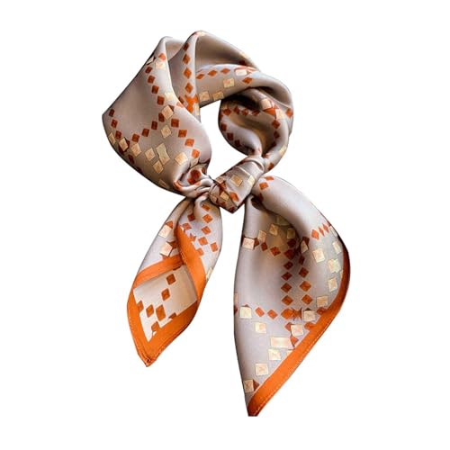 Quadratischer Schal aus 100 % reiner Maulbeerseide, 68,6 x 68,6 cm, Damen-Halstuch, Kopftuch, Braune Mode, Medium von Aufeel