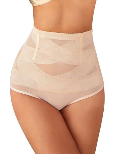 Auffortria Shapewear Damen Bauchweg Unterhose Hohe Taille Miederhose Miederslips Figurformende Bodywäsche Bauchkontrolle Miederpant Body Shaper (Large, Beige) von Auffortria