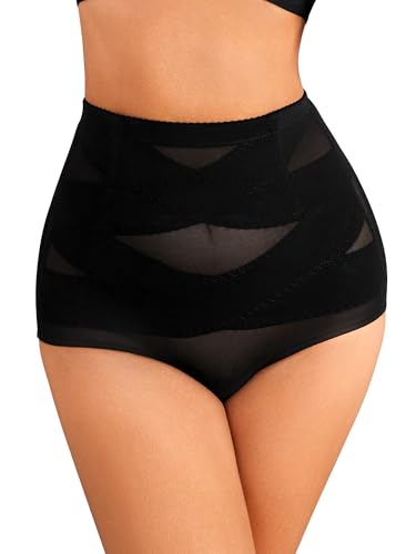 Auffortria Shapewear Damen Bauchweg Unterhose Hohe Taille Miederhose Miederslips Figurformende Bodywäsche Bauchkontrolle Miederpant Body Shaper (Large, Schwarz) von Auffortria