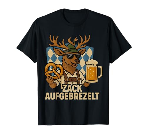 Zack Aufgebrezelt Herren T-Shirt – Lustiges Oktoberfest T-Shirt von Aufgebrezelt