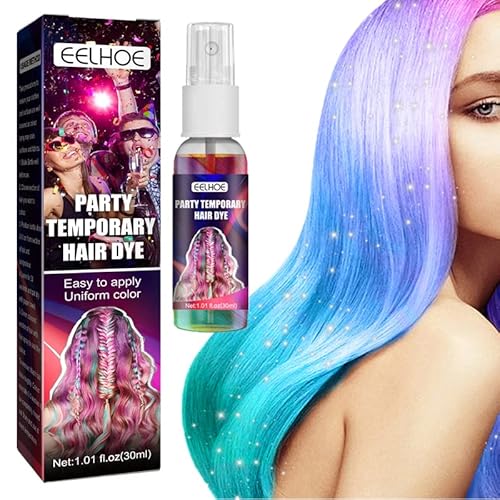 Hairspray, Haarfarbe Spray, Hairspray Color, Haarfärbemittel, Einweg Haarfarbspray, Party Glitter Friseur Farbe Abwaschbar-30ml von Auflosung