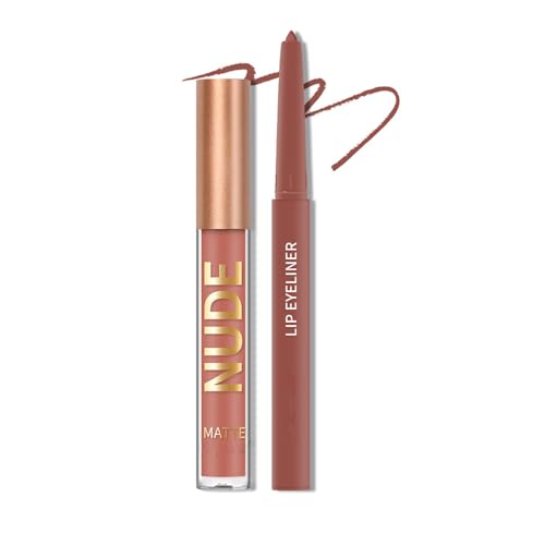 Lippenstift und Lipliner, 2 in 1 Haltbarer Lipgloss Lipstick, Lipliner Lip Liner Stick Bleistift Lippenstift Lipgloss, Wasserdicht Lange Lebensdauer Make-up Lippenstift, für voller wirkende Lippen,01 von Auflosung