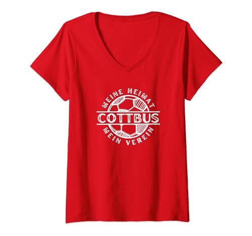 Damen Cottbus Kicken Verein Fuß Ball Fan Aufstieg Brandenburg Rot T-Shirt mit V-Ausschnitt Damen Cottbus Kicken Verein Fuß Ball Fan Aufstieg Brandenburg Rot T-Shirt mit V-Ausschnitt von Aufstieg Verein Cottbus Fan Fuß Ball Brandenburg