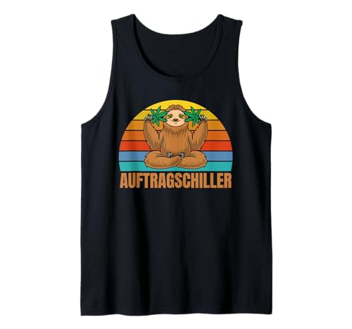Herren Auftragschiller Faultier Spruch Kiffer Kostüm Cannabis Hanf Tank Top von Auftragschiller Sprüche Fun Outfits