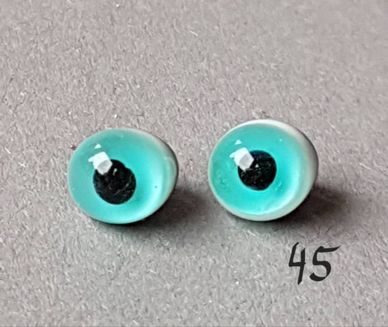 45. Glasaugen 7mm , Puppenmacherzubehör, Bärendoktor, Künstfigur, Filzschnecke, Wasseraugen, Fischaugen, Oktopusauge, Seepferdchenaugen von Augenmacherei