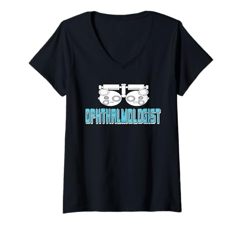 Damen Augenarzt Retro Phoropter Sehtest Spezialist T-Shirt mit V-Ausschnitt Damen Augenarzt Retro Phoropter Sehtest Spezialist T-Shirt mit V-Ausschnitt von Augenpflege Humor für Klinikpersonal
