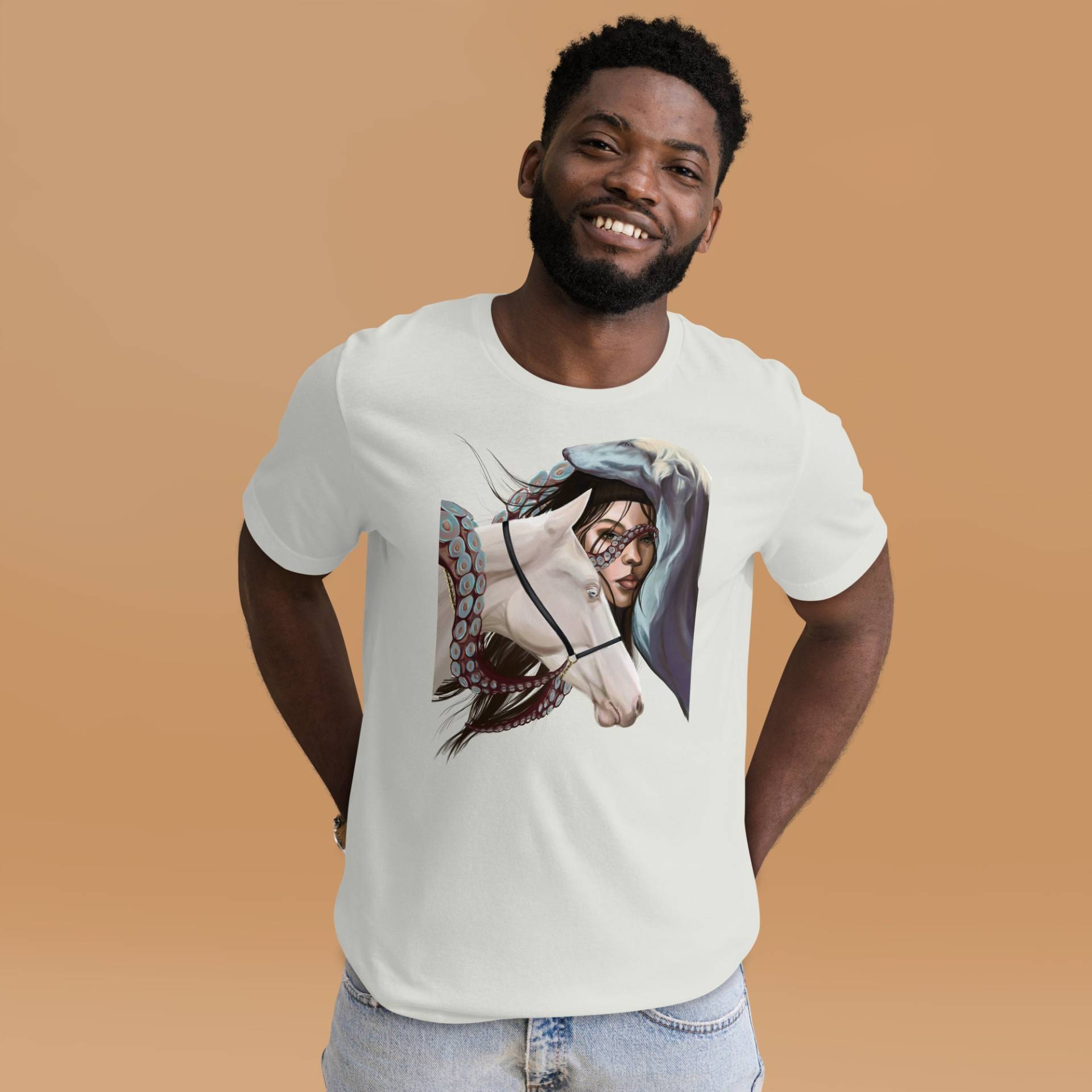 T-Shirt Mit Einem Originaldruck, Modedesigner Handgemachte Digitale Zeichnung Illustration T-Shirt Mit Einem Originaldruck, Modedesigner Handgemachte Digitale Zeichnung Illustration von AugumentedFuture