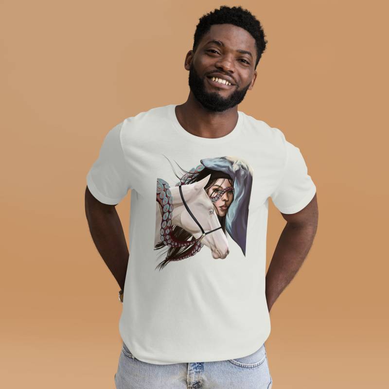 T-Shirt Mit Einem Originaldruck, Modedesigner Handgemachte Digitale Zeichnung Illustration T-Shirt Mit Einem Originaldruck, Modedesigner Handgemachte Digitale Zeichnung Illustration von AugumentedFuture