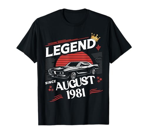 Eine Legende wurde im August 1981 geboren. Awesome Man Boy Birthday T-Shirt Eine Legende wurde im August 1981 geboren. Awesome Man Boy Birthday T-Shirt von August 1981 Birthday Legendary Since 1981 Men