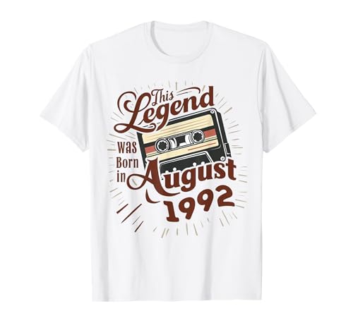 Diese Legende wurde im August 1992 geboren. Awesome Man Birthday T-Shirt Diese Legende wurde im August 1992 geboren. Awesome Man Birthday T-Shirt von August 1992 Birthday Legendary Since 1992 Men