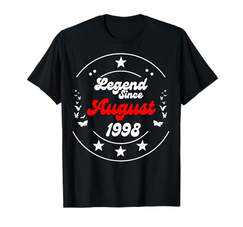 August 1998 Geburtstag Legend Man Boy Seit August 1998 T-Shirt August 1998 Geburtstag Legend Man Boy Seit August 1998 T-Shirt von August 1998 Birthday Legendary Since 1998 Men