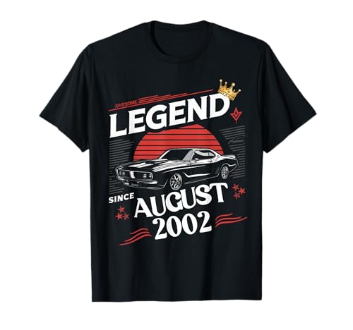 Eine Legende wurde im August 2002 geboren. Awesome Man Boy Birthday T-Shirt von August 2002 Birthday Legendary Since 2002 Men
