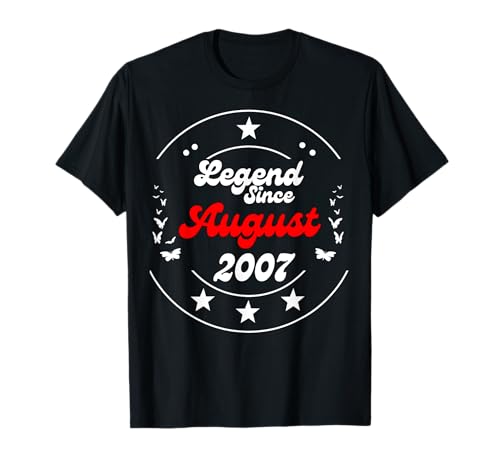 August 2007 Geburtstag Legend Man Boy Seit August 2007 T-Shirt August 2007 Geburtstag Legend Man Boy Seit August 2007 T-Shirt von August 2007 Birthday Legendary Since 2007 Men