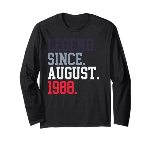 Legende seit August 1988 für Männer Frauen August 1988 Langarmshirt von August Birthday Shirts For Women 1988 Men 1988