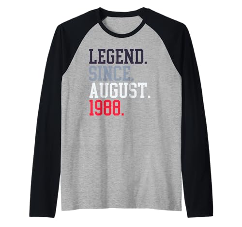 Legende seit August 1988 für Männer Frauen August 1988 Raglan von August Birthday Shirts For Women 1988 Men 1988