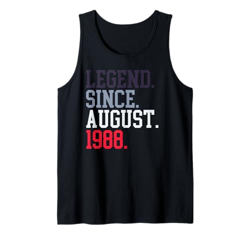 Legende seit August 1988 für Männer Frauen August 1988 Tank Top von August Birthday Shirts For Women 1988 Men 1988