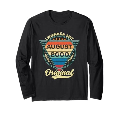 Damen Legendär seit August 2000 25.Geburtstag Junge 25 Jahre Langarmshirt Damen Legendär seit August 2000 25.Geburtstag Junge 25 Jahre Langarmshirt von August Jahrgang 2000 Geburtstag