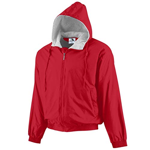 Augusta Sportswear Herren Jacke Taftjacke mit Kapuze/Fleece gefüttert, Rot, S von Augusta Sportswear