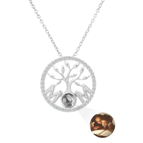 Auinniuz Sterling Silber Mama Halskette Mit Foto – Individuelle Halskette Mit Foto Innen – Nachdenkliches Geschenk für Mama Silber Auinniuz Sterling Silber Mama Halskette Mit Foto – Individuelle Halskette Mit Foto Innen – Nachdenkliches Geschenk für Mama Silber von Auinniuz