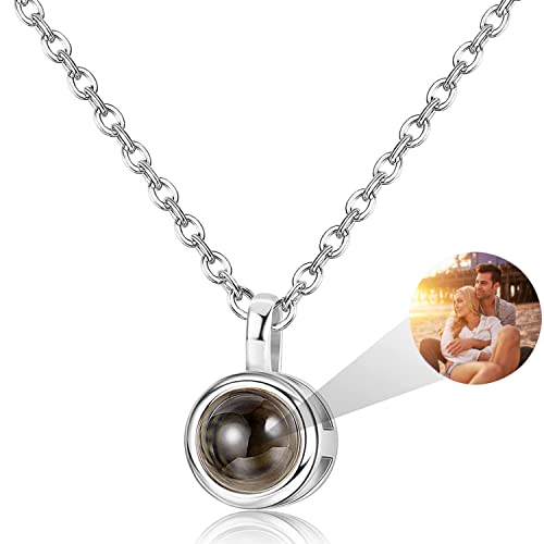 Auinniuz Sterling Silber Projektionshalskette - Personalisierte Fotohalskette - Individuelle Halskette mit Bild im Inneren für Sie Silber Auinniuz Sterling Silber Projektionshalskette - Personalisierte Fotohalskette - Individuelle Halskette mit Bild im Inneren für Sie Silber von Auinniuz