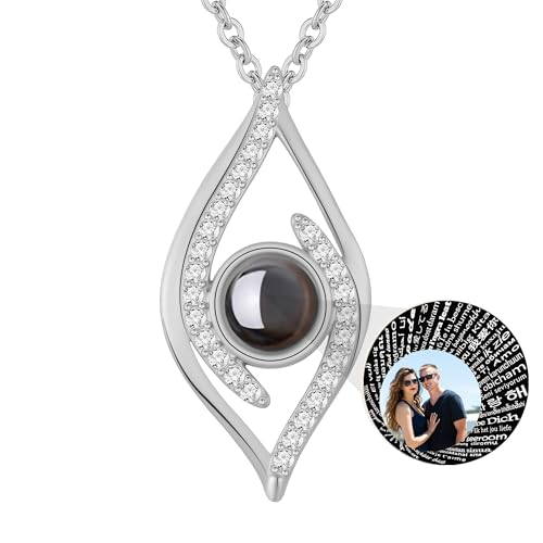 Auinniuz Sterling Silber Schmuck mit Fotoprojektion – Personalisierte Bild Halskette – Halskette mit Foto innen – Exklusives Fotoprojektions Halsketten Geschenk für Sie Silber Auinniuz Sterling Silber Schmuck mit Fotoprojektion – Personalisierte Bild Halskette – Halskette mit Foto innen – Exklusives Fotoprojektions Halsketten Geschenk für Sie Silber von Auinniuz