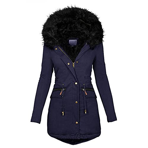 Aukbays Damen Winter Jacke Parka Damen üBergangsjacke Lang Mantel Outdoorjacke Winterjacken Winterjacke Damen üBergrößEn Gepolsterte Kleidung Mit Taschen Warm GefüTterte Winterjacke von Aukbays