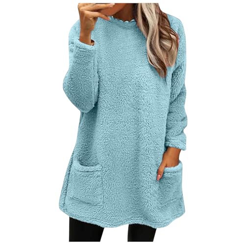 Aukbays Deals of The Day Fleecepullover Damen Sherpa Gefüttertes Weihnachten Sweatshirt Teddy-Fleece Warm Oversize mit Taschen Longsleeve Einfarbig Hoodie Winter Y2k Longbluse Aukbays Deals of The Day Fleecepullover Damen Sherpa Gefüttertes Weihnachten Sweatshirt Teddy-Fleece Warm Oversize mit Taschen Longsleeve Einfarbig Hoodie Winter Y2k Longbluse von Aukbays