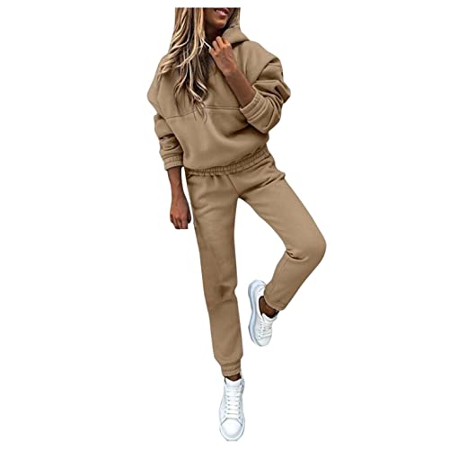 Aukbays Jogginganzug Damen Traingsanzug für Frauen Sportanzug 2 Teilig Freizeitanzug Fitness Tops Sportbekleidung Streetwear Jogginghose Sportswear Set Tracksuit Bekleidungsset Outfit von Aukbays