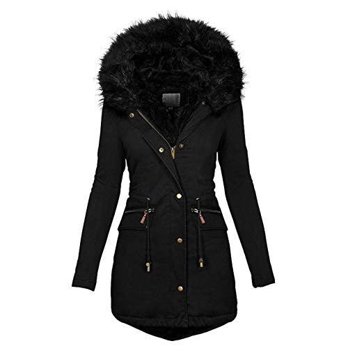 Aukbays Winterjacken Für Damen : Xs Dicke Coat Schwarz Y2k Winterparka Winter Winter Jacke Mädchen Mit Kapuze Parka Trenchcoat Übergangsmantel Oversized Warm von Aukbays