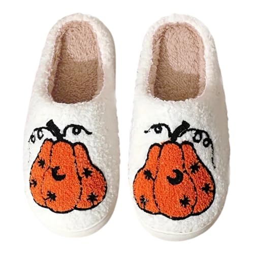 Aukojoy Halloween K-ürbis-Geist Baumwoll-Hausschuhe Rutschfeste Hausschuhe Warm Flauschige Plüsch-Hausschuhe Winter Freizeit für Innen- und Außenbereich Aukojoy Halloween K-ürbis-Geist Baumwoll-Hausschuhe Rutschfeste Hausschuhe Warm Flauschige Plüsch-Hausschuhe Winter Freizeit für Innen- und Außenbereich von Aukojoy