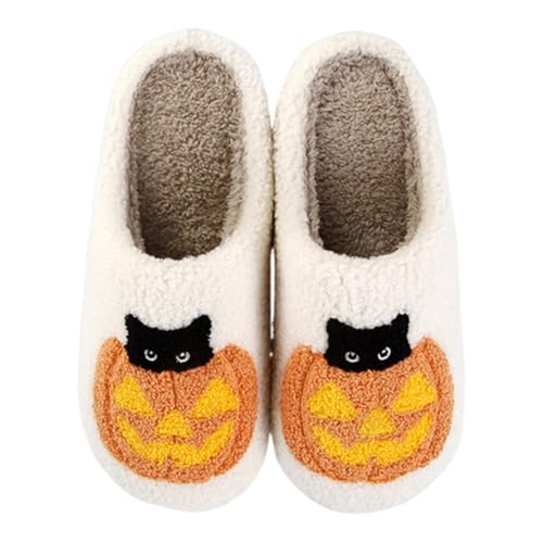 Aukojoy Halloween K-ürbis-Geist Baumwoll-Hausschuhe Rutschfeste Hausschuhe Warm Flauschige Plüsch-Hausschuhe Winter Freizeit für Innen- und Außenbereich Aukojoy Halloween K-ürbis-Geist Baumwoll-Hausschuhe Rutschfeste Hausschuhe Warm Flauschige Plüsch-Hausschuhe Winter Freizeit für Innen- und Außenbereich von Aukojoy