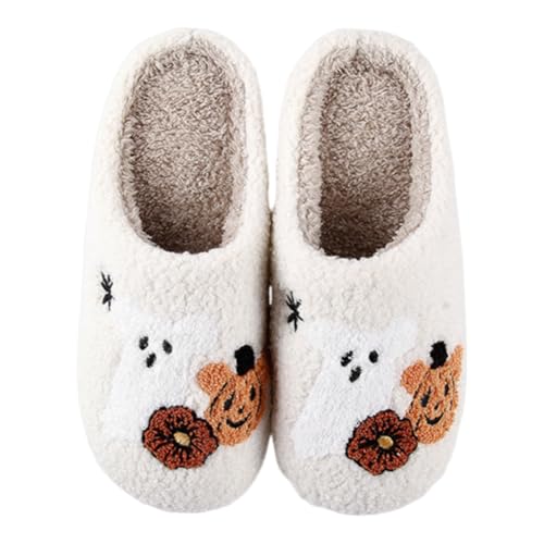 Aukojoy Halloween K-ürbis-Geist Baumwoll-Hausschuhe Rutschfeste Hausschuhe Warm Flauschige Plüsch-Hausschuhe Winter Freizeit für Innen- und Außenbereich Aukojoy Halloween K-ürbis-Geist Baumwoll-Hausschuhe Rutschfeste Hausschuhe Warm Flauschige Plüsch-Hausschuhe Winter Freizeit für Innen- und Außenbereich von Aukojoy